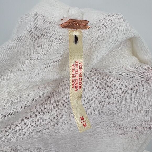 NWOT Free People Claire Tee White Ruffled Sleeveless Top, Sz Med, Boho Layered - Picture 11 of 13